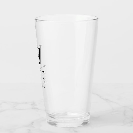 Verre Nettoyer le Groomsman Monogram intemporel (Gauche)