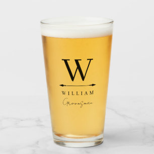 Verre Nettoyer le Groomsman Monogram intemporel