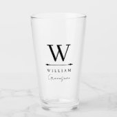 Verre Nettoyer le Groomsman Monogram intemporel (Devant)