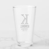 Verre Nettoyer Manly Monogramme Typographie Groomsman Ma (Dos)