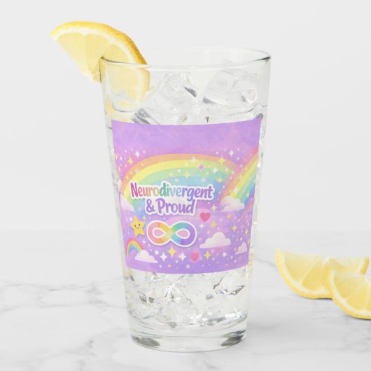 Verre Neurodivergent Pride Pastel Rainbow Tumbler (Devant glace)