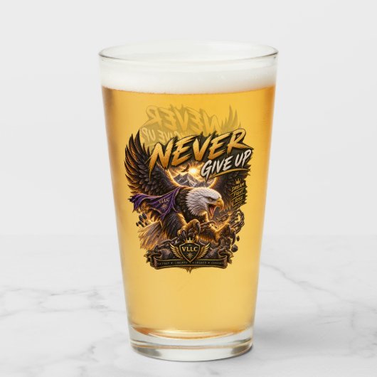 Verre Never Give Up Eagle – Powerful (Devant (rempli))