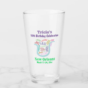 Verre New Orleans Nola Carte Voyage Fête de bière