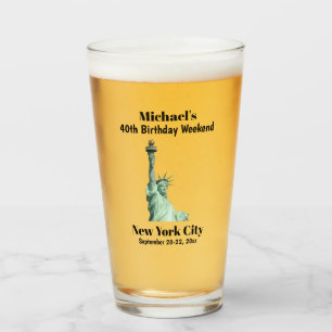 Verre New York City Anniversaire Fête Gars Voyage Beer P