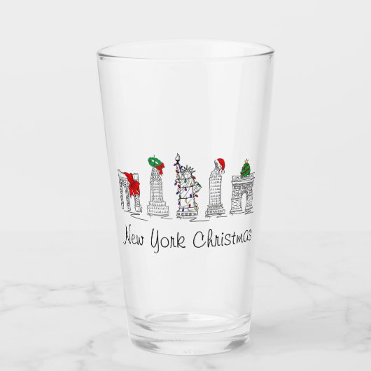 Verre New York City NYC Noël (Devant)