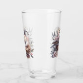Verre Nid de colombe rousse avec fleurs et branches d'ol (Gauche)
