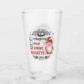 Verre Noël amusant gnome mot art (Dos)