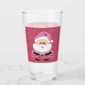 Verre Noël blanc rose mignon et neige (Dos)