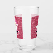Verre Noël blanc rose mignon et neige (Gauche)