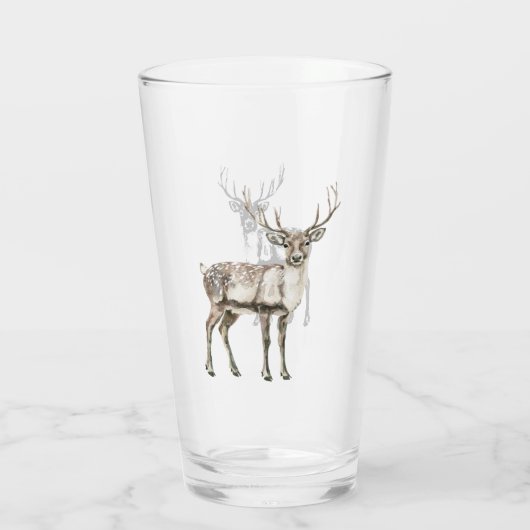 Verre Noël Cerf rustique (Dos)