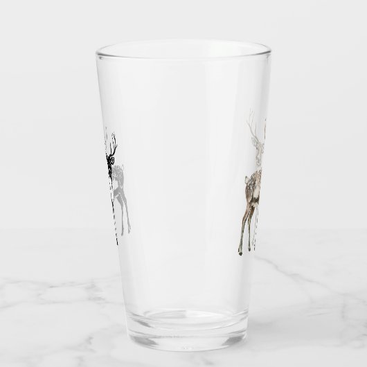Verre Noël Cerf rustique (Gauche)