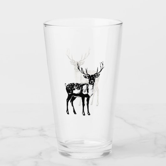 Verre Noël Cerf rustique (Devant)