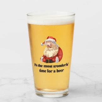 Verre Noël drôle Merveilleux temps pour une bière