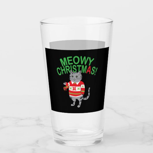 Verre Noël du chat Meowy (Devant)