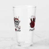 Verre Noël gothique | Peace Love et Père Noël Skull (Gauche)