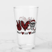 Verre Noël gothique | Peace Love et Père Noël Skull (Devant)