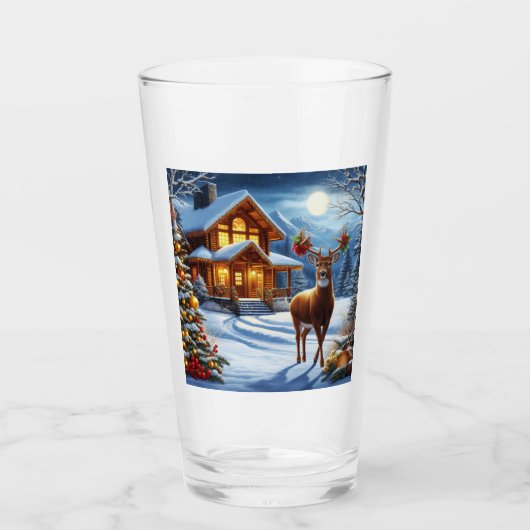 Verre Noël/Hiver Deer Lodge (Devant)