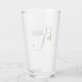 Verre Noël Holly Monogramme R Bière personnalisée (Dos)