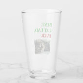 Verre Noël Meilleur Chat Papa Jamais Photo Pint Bière (Dos)