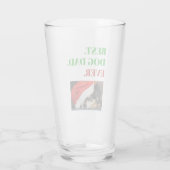 Verre Noël Meilleur Chien Papa Jamais Photo Pint Bière (Dos)