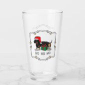 Verre Noël Père Noël Dachshund (S noir & tan) mignonne (Dos)