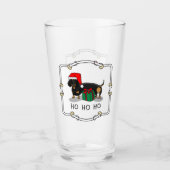 Verre Noël Père Noël Dachshund (S noir & tan) mignonne (Devant)