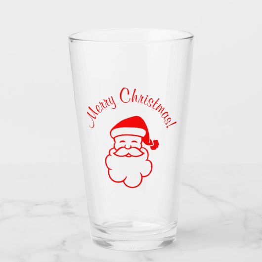 Verre Noël Père Noël Red Glass Cup (Devant)