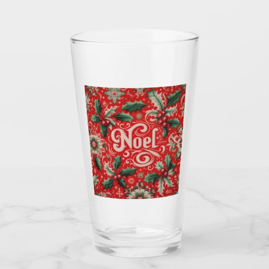 Verre Noel rouge et vert (Devant)
