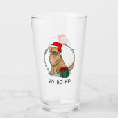 Verre Noël Santa Claus Golden Retriever Chien mignonne (Devant)