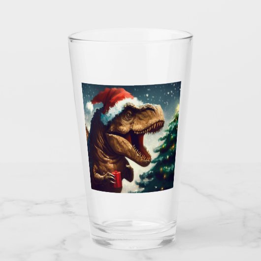 Verre Noël T-Rex 1 (Devant)