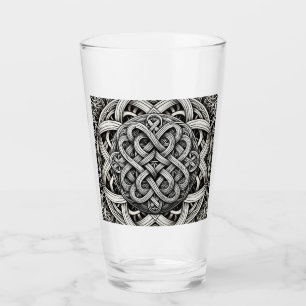 Verre Nœud celtique noir et blanc détaillé 0001