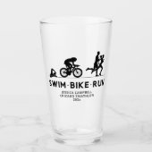 Verre Noir ・ Course à vélo de natation Triathlon série d (Devant)