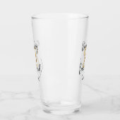 Verre Noir et or 21e anniversaire script moderne design (Gauche)