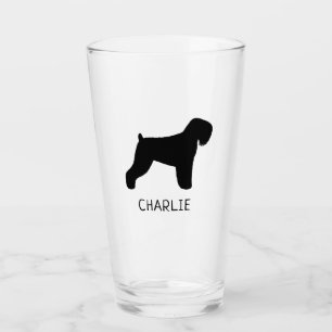Verre Noir Russe Terrier Silhouette Chien Personnalisé