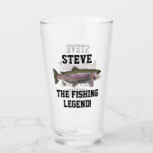 Verre Nom amusant Rainbow Trout Fly Fishing Pêcheur (Devant)