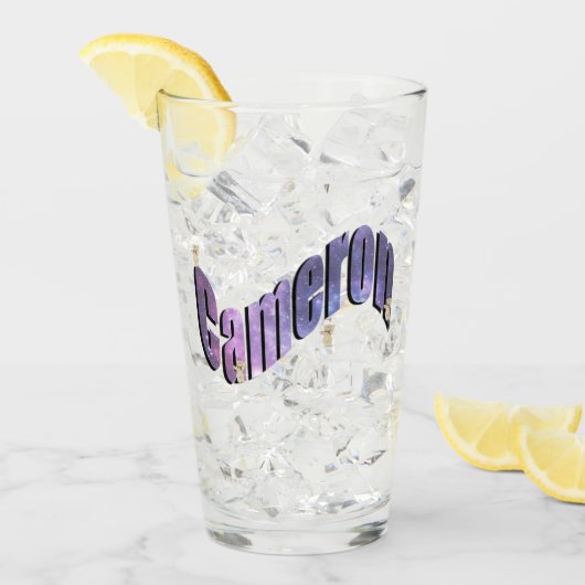 Verre Nom Cameron Nebula Bleu Avec Teddies, (Devant glace)