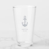 Verre Nom de bateau ancre nautique (Dos)