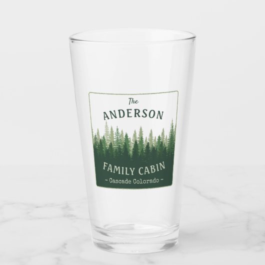 Verre Nom de famille Cabine Emplacement Pine Tree Forest (Devant)