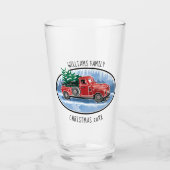 Verre Nom de famille décoré d'un monogramme de Noël (Devant)