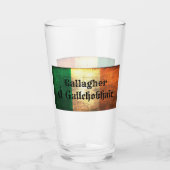 Verre Nom de famille Gallagher sur le drapeau irlandais (Dos)