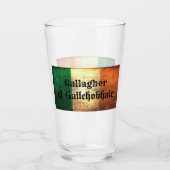 Verre Nom de famille Gallagher sur le drapeau irlandais (Devant)