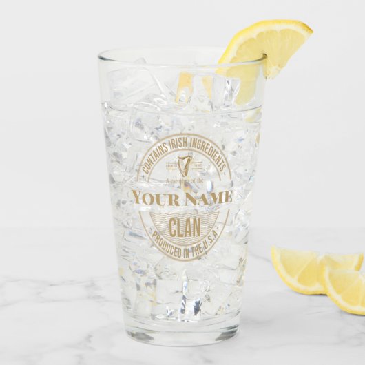 Verre Nom de famille irlandais américain (Dos glace)