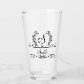 Verre Nom de famille personnalisé monogramme (Devant)