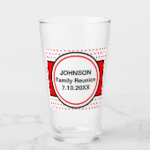 Verre Nom de famille Réunion Pois rouges (Devant)