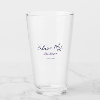 Verre nom de future Mme mariée fête de mariage violet da