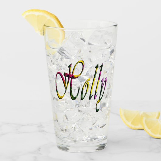 Verre Nom de Holly Coloré, (Devant glace)