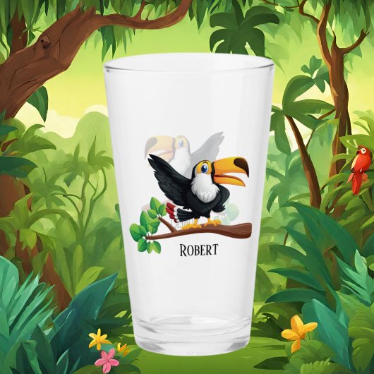 Verre Nom de la plage Cute toucan