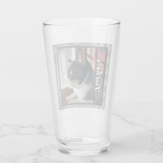 Verre Nom De L'Animal De Compagnie De Chat Mew One Photo (Dos)