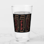 Verre Nom de l'enclos dans l'art couleurs rouge noir or (Dos)