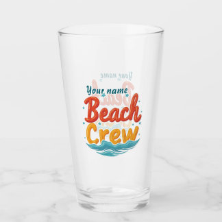 Verre Nom de l'équipage de plage personnalisé Conception